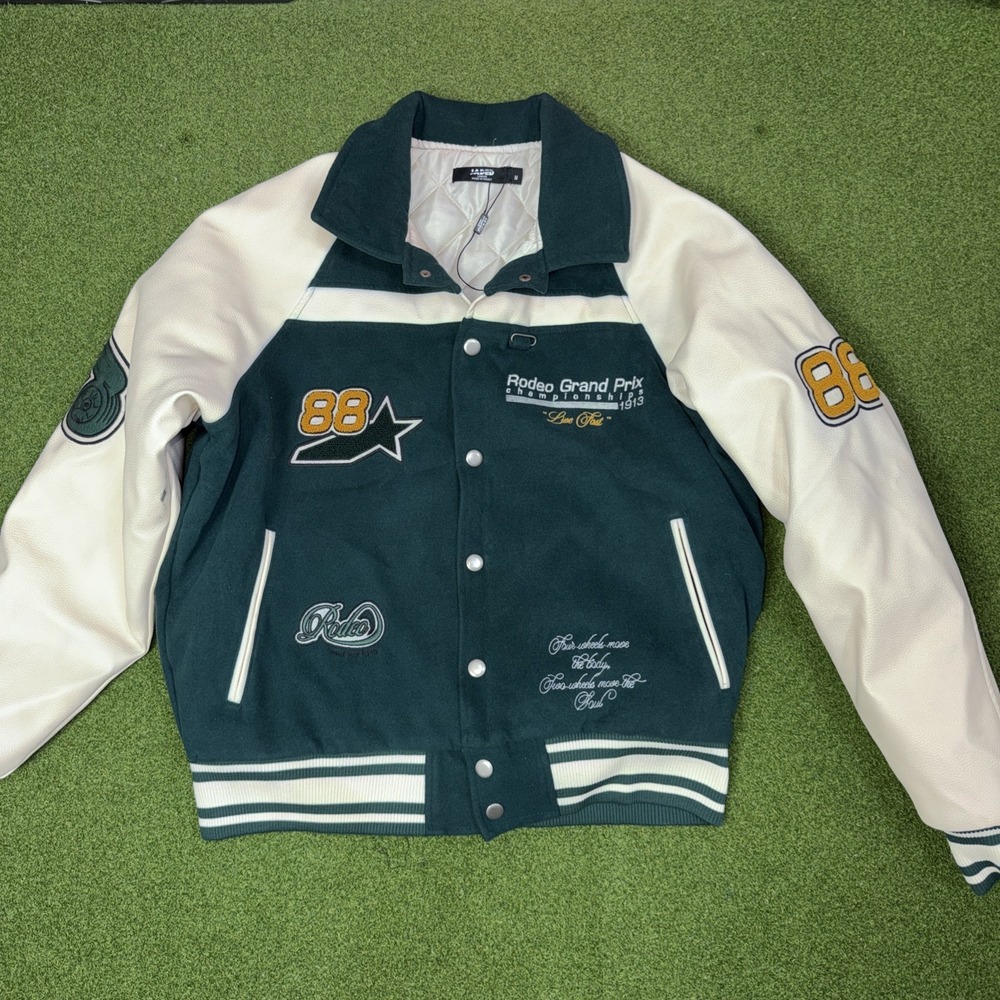 Jaded London Varsity Jacket – Rodeo Grand Prix – Wool Blend – Medium